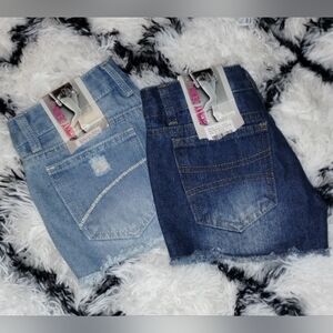 NWT 2 Pair Girls Size 10 slim Denim Jean Shorts by Aviva Girl